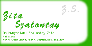 zita szalontay business card